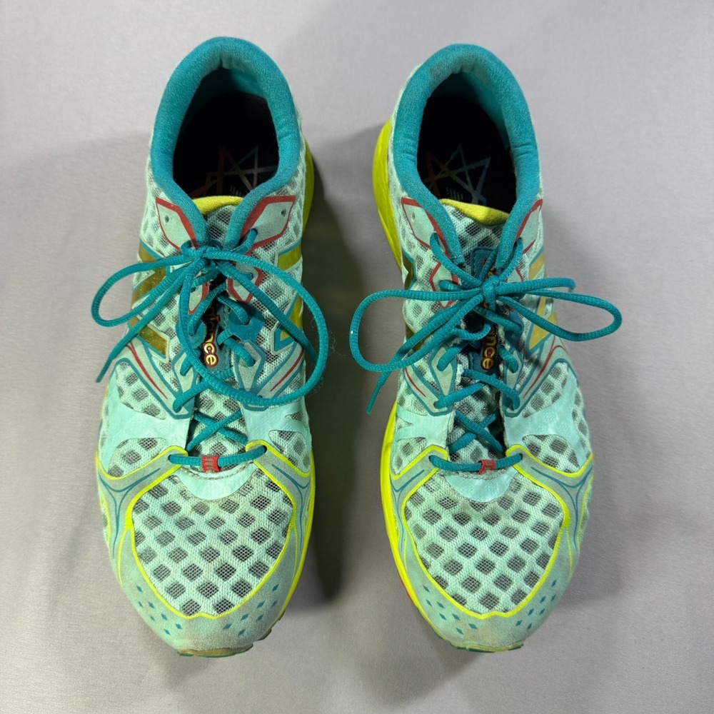 New Balance 1400v2 Womens 11 Teal Yellow Red Racing Running Shoes W1400BY2